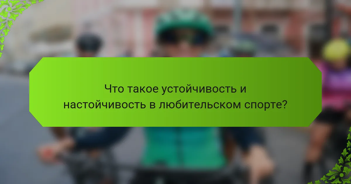 Что такое устойчивость и настойчивость в любительском спорте?