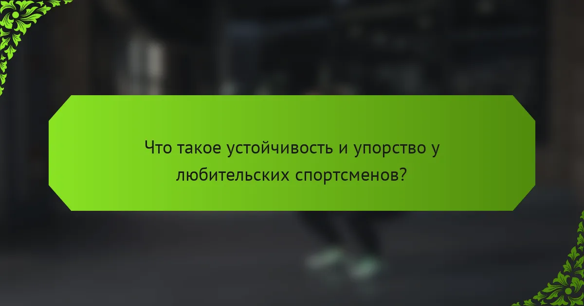 Что такое устойчивость и упорство у любительских спортсменов?