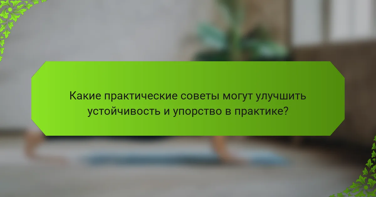 Какие практические советы могут улучшить устойчивость и упорство в практике?