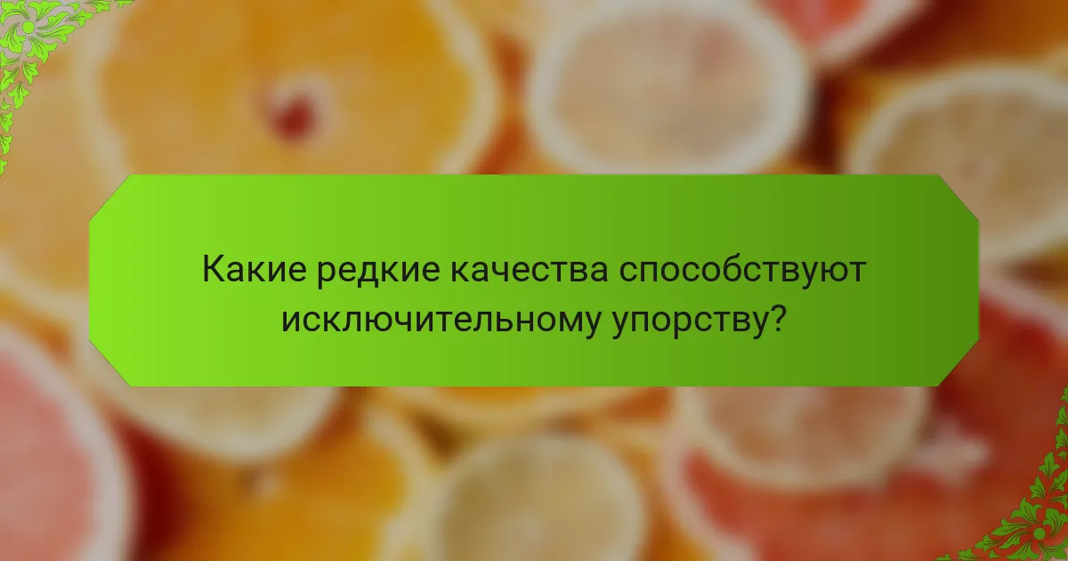 Какие редкие качества способствуют исключительному упорству?