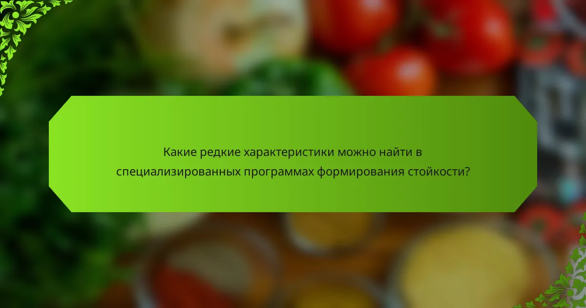 Какие редкие характеристики можно найти в специализированных программах формирования стойкости?