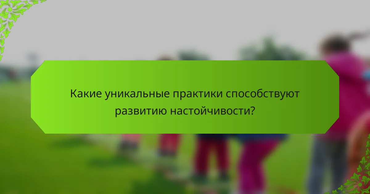 Какие уникальные практики способствуют развитию настойчивости?
