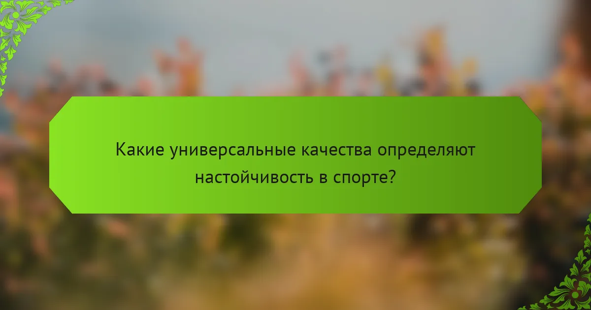 Какие универсальные качества определяют настойчивость в спорте?