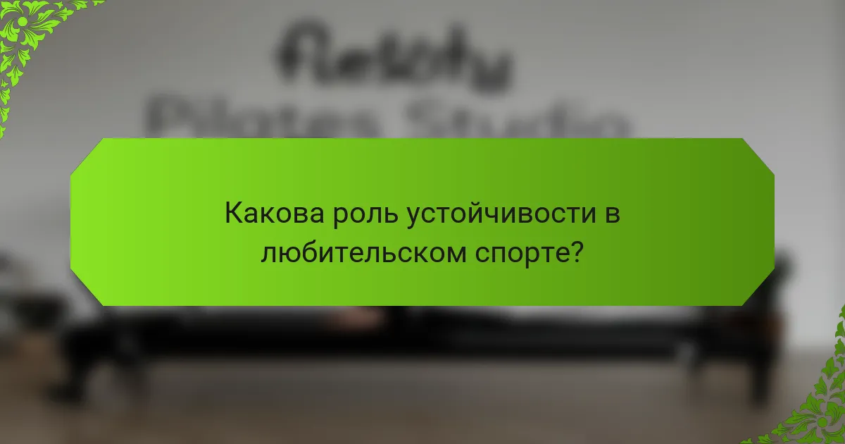 Какова роль устойчивости в любительском спорте?