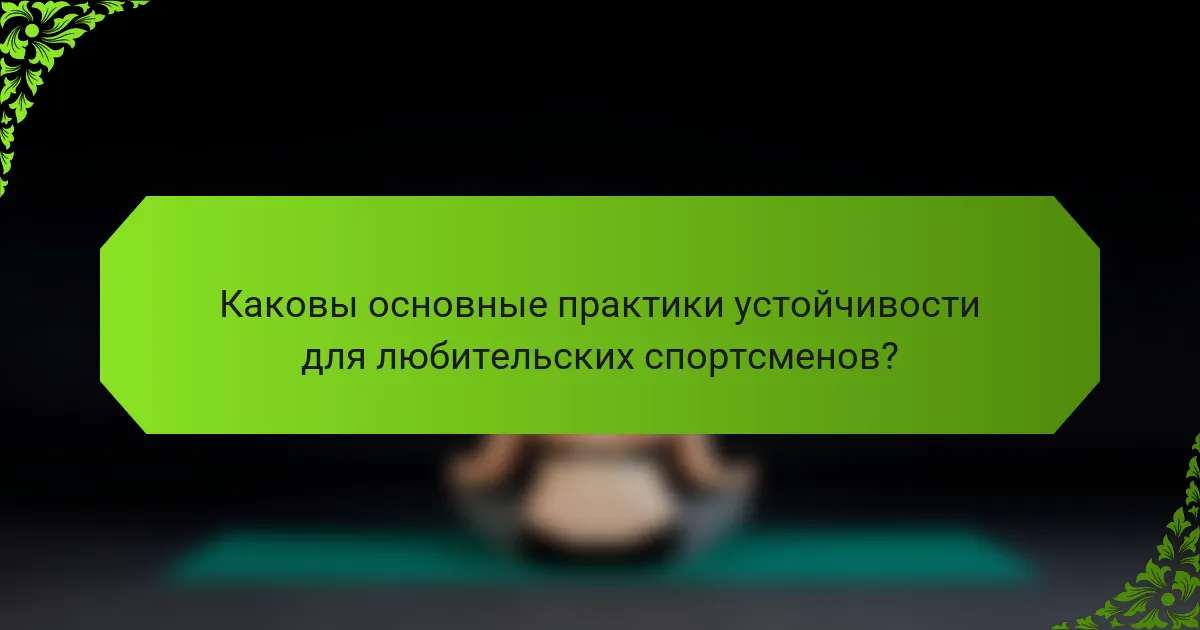 Каковы основные практики устойчивости для любительских спортсменов?