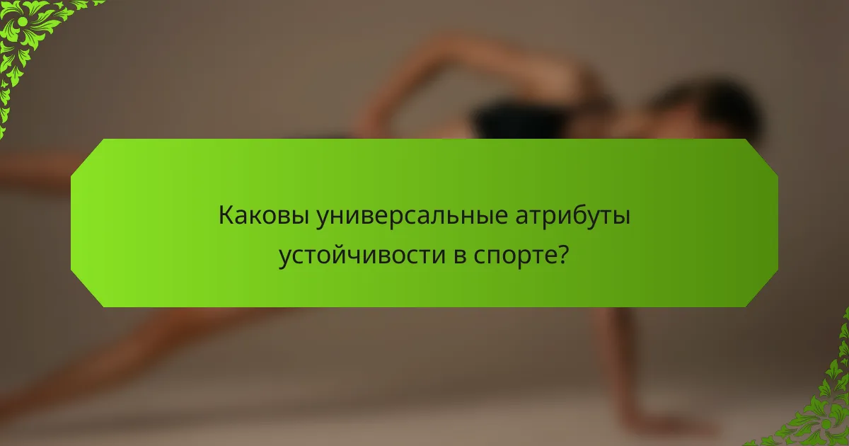 Каковы универсальные атрибуты устойчивости в спорте?