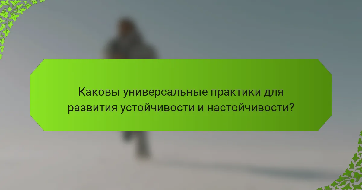 Каковы универсальные практики для развития устойчивости и настойчивости?